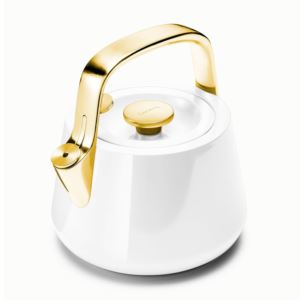 Stovetop+Iconics+Whistling+Tea+Kettle+White%2FGold