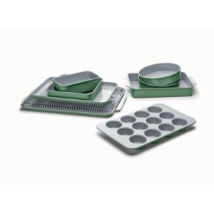 11pc+Non-Toxic+Nonstick+Ceramic+Mega+Bakeware+Set+Sage