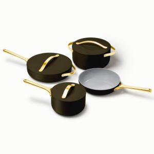 Iconics+Non-Toxic+Ceramic+Nonstick+Cookware+Set+Black%2FGold