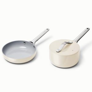 Nonstick+Ceramic+Minis+Duo+Cookware+Set+-+Fry+Pan+%26+Saucepan+Cream