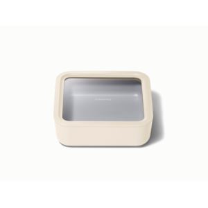 10+Cup+Glass+Food+Container+Square+Shape+w%2F+Lid+Cream