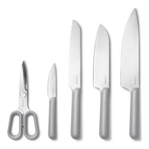 5pc+Knife+Set+Gray
