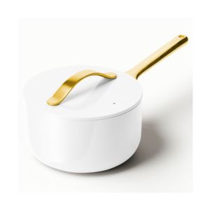 3qt+Iconics+Nonstick+Ceramic+Saucepan+White%2FGold