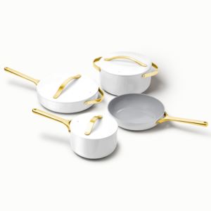 Iconics+Non-Toxic+Ceramic+Nonstick+Cookware+Set+White%2FGold