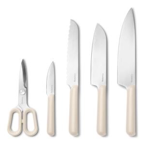 5pc+Knife+Set+Cream