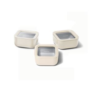 3pc+Glass+Food+Container+Set+Cream