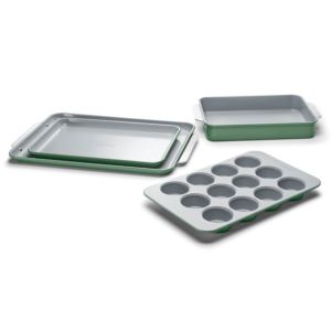 Non-Toxic+Nonstick+Ceramic+Half+Bakeware+Set+Sage