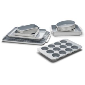 11pc+Non-Toxic+Nonstick+Ceramic+Mega+Bakeware+Set+Gray