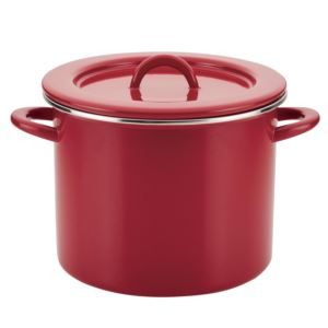 Create+Delicious+qt+Enamel+on+Steel+Stockpot+w+Lid+Red