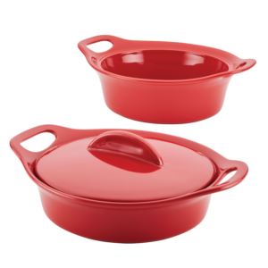 Ceramic+pc+Casserole+Set+Red