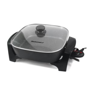 Gourmet+12%22+Deep+Electric+Skillet+w%2F+Glass+Lid
