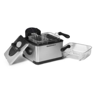 4qt+Dual+Basket+Stainless+Steel+Deep+Fryer