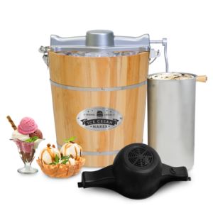 Gourmet+Old+Fashioned+4qt+Wood+Bucket+Ice+Cream+Maker