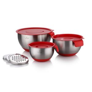 pc+Stainless+Steel+Mixing+Bowl+Set+Red