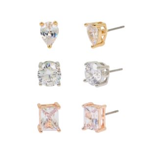 Mixed+CZ+Stud+Earring+Set