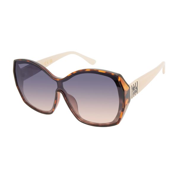 Oversized Oval Shield Sunglasses in Tortoise