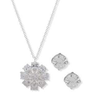Flower+Pendant+and+Earring+Set