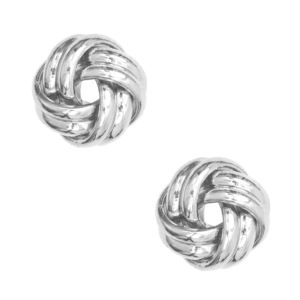 Knot+Stud+Earrings+in+Silver