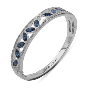 Crystal+Hinged+Bangle+Bracelet+Silver