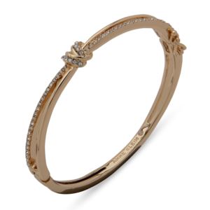 Pave+Knot+Bangle+Bracelet+Gold