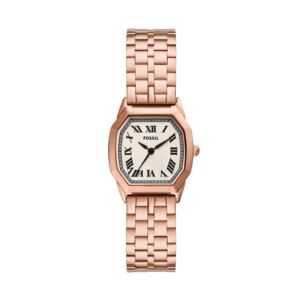 Ladies+Harlow+Rose+Gold-Tone+Stainless+Steel+Octagon+Watch+Cream+Dial