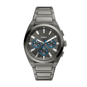 Mens+Everett+Chronograph+Smoke+Stainless+Steel+Watch+Gray+Dial