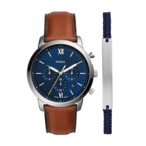 Men%27s+Neutra+Chronograph+Brown+Leather+Strap+Watch+%26+Bracelet+Set