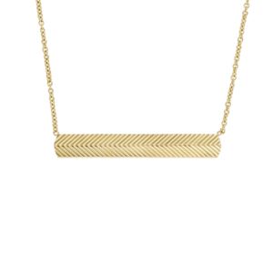 Harlow+Linear+Texture+Gold-Tone+Stainless+Steel+Chain+Necklace