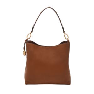 Jessie+Leather+Bucket+Shoulder+Bag+Brown