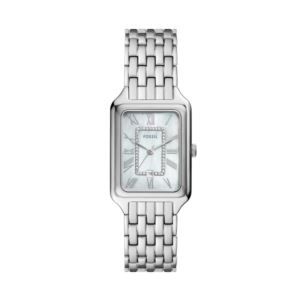 Ladies+Raquel+Silver-Tone+Stainless+Steel+Rectangle+Watch+MOP+Dial