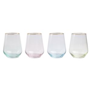 Rainbow+4-Piece+Stemless+Wine+Glasses