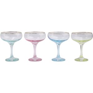 Rainbow+4-Piece+Champagne+Glasses