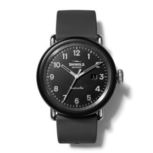Unisex+Model+D+Detrola+Black+Silicone+Strap+Watch+Black+Dial