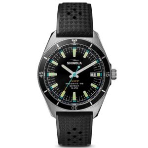 Mens+The+Duck+1040+Silver+%26+Black+Rubber+Strap+Watch+Black+Dial