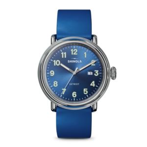 Detrola+Blue+Rubber+Strap+Watch+Denim+Blue+Dial