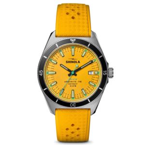 Mens+The+Duck+1040+Silver+%26+Canary+Rubber+Strap+Watch+Canary+Dial