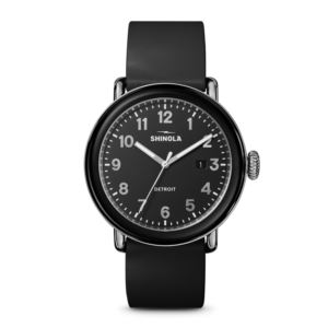 Detrola+Black+Rubber+Strap+Watch+Black+Dial
