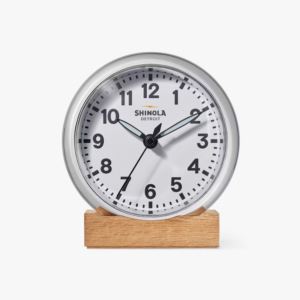 6%22+Runwell+Desk+Clock+Chrome%2FWhite