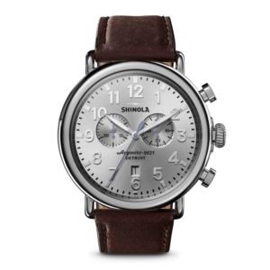Mens%27+Runwell+Chrono+Brown+Grizzly+Leather+Strap+Watch+Silver+Dial