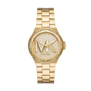 Ladies+Lennox+Gold-Tone+Stainless+Steel+Crystal+Watch+Pave+Crystal+Dial
