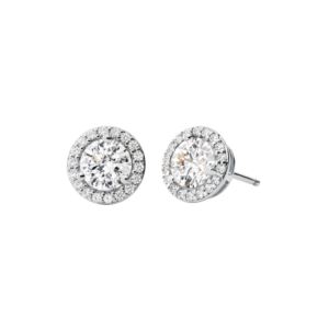 Sterling+Silver+Pave+Round+Stud+Earrings