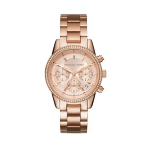 Ladies+Ritz+Pave+Rose+Gold-Tone+SS+Watch+Rose+Gold+Dial