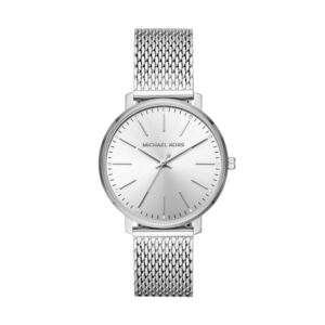 Ladies+Pyper+Silver-Tone+Crystal+Accent+Mesh+Watch+Silver+Dial