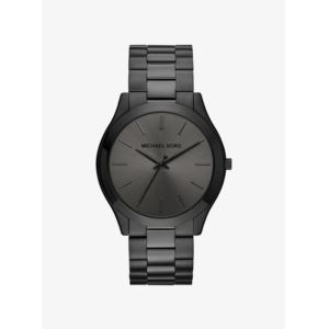 Mens+Slim+Runway+Black+Ion-Plated+Stainless+Steel+Watch+Black+Dial