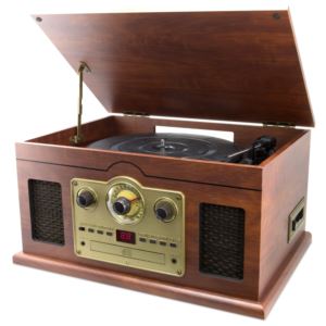 Retro+Turntable+System+w+CD+Cassette+Player+AMFM+Radio