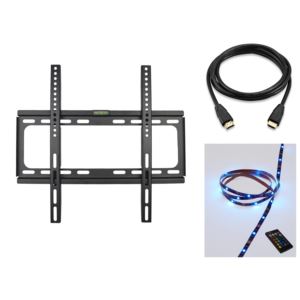 Fixed+Flat+Panel+TV+Mount+Value+Pack+with+LED+Light+Strip+and+HDMI+Cable