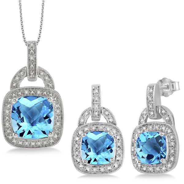 Jilco blue cheap topaz necklace