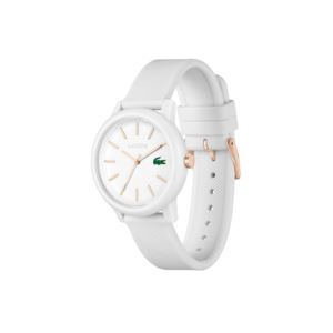 Ladies+12.12+Rose+Gold+%26+White+Silicone+Strap+Watch+White+Dial