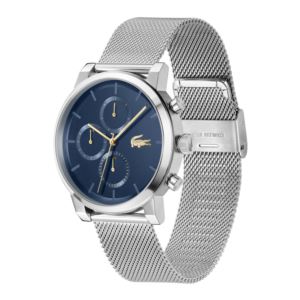 Mens+Replay+Multi-Function+Silver-Tone+Stainless+Steel+Mesh+Watch+Blue+Dial