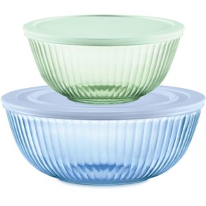 Colors+Sculpted+Tinted+Dreams+4pc+Lidded+Mixing+Bowl+Set